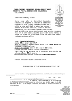 FIESTA COMUNIDAD EDUCATIVA SALESIANA Estimados madres