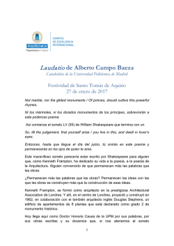 Laudatio de Alberto Campo Baeza - Universidad Polit&eacute;cnica de