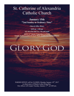 January 15th 2017 - St. Catherine of Alexandria Temecula