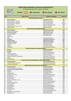 DIRECTORIO REGIONAL DE SALUD HUANCAVELICA Central