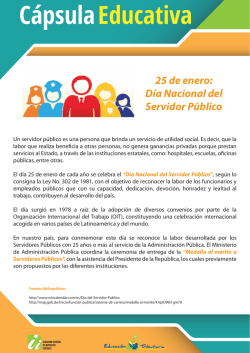 25 de enero D&iacute;a del Servidor P&uacute;blico