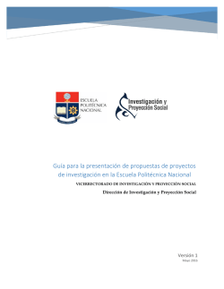 Gu&iacute;a para la presentaci&oacute;n de propuestas de proyectos de