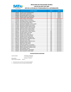 resultado de evaluacion tecnica cas n&ordm; 014-2017