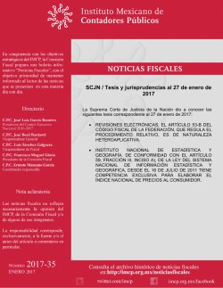 SCJN / Tesis y jurisprudencias al 27 de enero de 2017