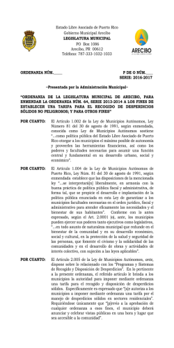 Ordenanza cobro basura