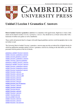 Unidad 2 Leccion 1 Gramatica C Answers