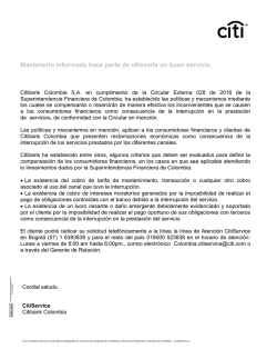 Mantenerlo informado hace parte de ofrecerle un buen