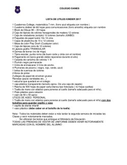 COLEGIO DANES LISTA DE UTILES KINDER 2017 1 Cuadernos