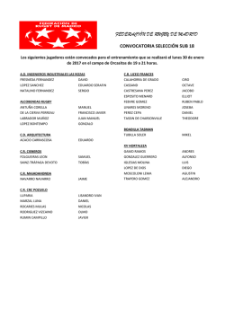 Convocatoria Sub 18 - Federaci&oacute;n de Rugby de Madrid