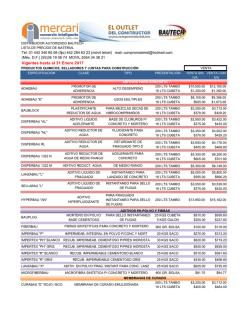 Vigentes hasta el 31 Enero 2017
