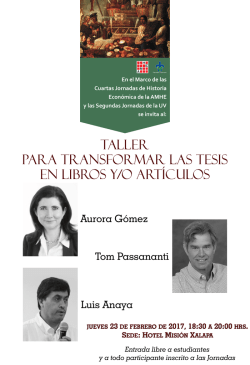 Taller - Para transformar las Tesis en Libros y/o art&iacute;culos