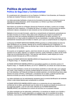 Pol&iacute;tica de privacidad - alfamar servicios inmobiliarios