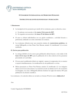 I. Res&uacute;menes &bull; La inscripci&oacute;n de las ponencias por