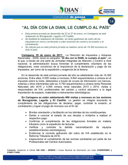 14 Al d&iacute;a con la DIAN, le cumplo al Pa&iacute;s, Cartagena.