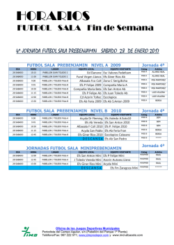 Horarios Futbol Sala Fin de Semana
