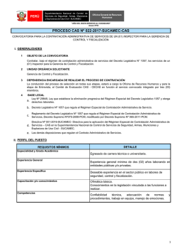 PROCESO CAS N&ordm; 022-2017-SUCAMEC-CAS