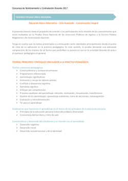 TEMARIO PRUEBA &Uacute;NICA NACIONAL Educaci&oacute;n B&aacute;sica Alternativa