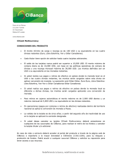 CICash Multicurrency CONDICIONES DEL PRODUCTO