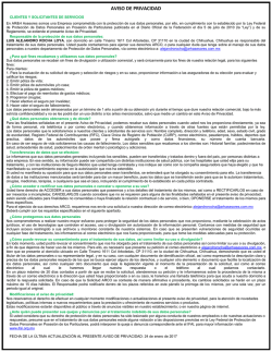 AVISO DE PRIVACIDAD