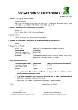 DECLARACION PRESTACIONS REJILLAS Y CANALES RIUVERT