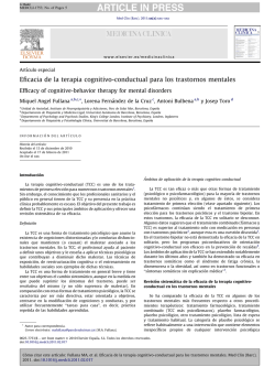 Eficacia de la terapia cognitivo-conductual para los trastornos