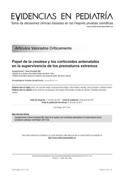 Art&iacute;culos Valorados Cr&iacute;ticamente Papel de la ces&aacute;rea y los