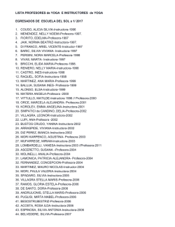 LISTA PROFESORES de YOGA E INSTRUCTORES de YOGA