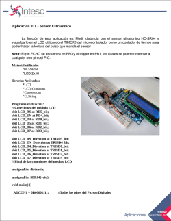Aplicaci&oacute;n #11.- Sensor Ultrasonico
