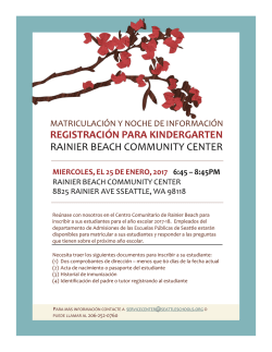 registraci&oacute;n para kindergarten rainier beach community center