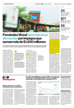 Fern&aacute;ndez Wood acumula doce demandaspor impagos que