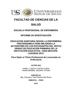 FACULTAD DE CIENCIAS DE LA SALUD