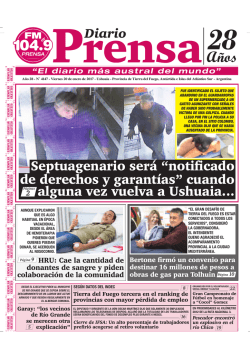 Edici&oacute;n 4147 - viernes 20 de enero de 2017