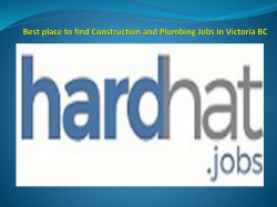 Best place to find Construction and Plumbing Jobs in Victoria BC
