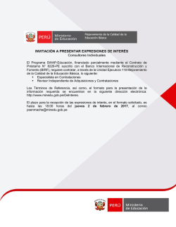 INVITACI&Oacute;N A PRESENTAR EXPRESIONES DE INTER&Eacute;S