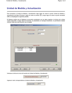 Unidad de Medida y Actualizaci&oacute;n