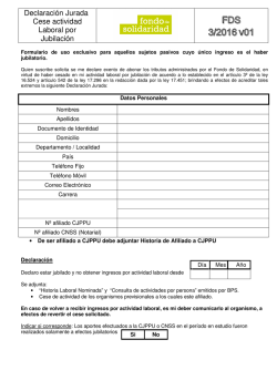 Declaraci&oacute;n Jurada Cese actividad Laboral por Jubilaci&oacute;n