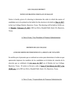notice of drawing for place on ballot