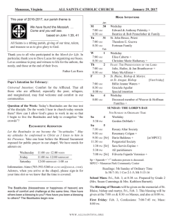 January 29, 2017 - All Saints Catholic Church