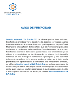 aviso de privacidad - Servicio Industrial LyH