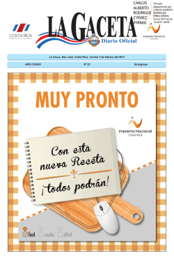 LA GACETA N&deg; 25 de la fecha 03 02 2017