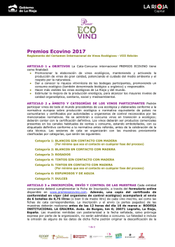 Bases 8&ordf; edici&oacute;n - Premios Ecovino
