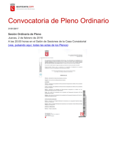 Convocatoria de Pleno Ordinario