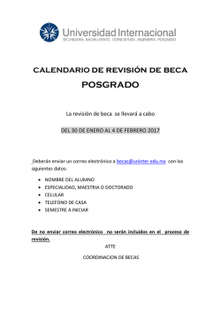 Revisi&oacute;n de Becas Posgrado 2017-1