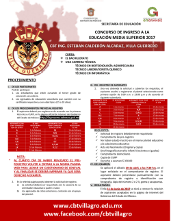 convocatoria de ingreso para aspirantes 2017