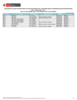 relaci&oacute;n de plazas vacantes para la etapa excepcional del concurso