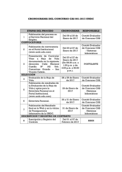 cronograma del concurso cas 001-2017-undc