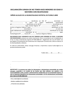 declaraci&oacute;n jurada de no tener hijos menores de edad o mayores