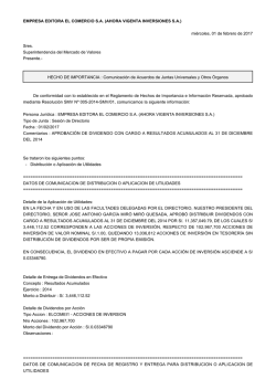 EMPRESA EDITORA EL COMERCIO SA (AHORA VIGENTA