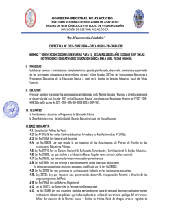 DIRECTIVA N&deg; 001 -2017-GRA&mdash;DREA/UGEL-VH-DGPI-DIR.