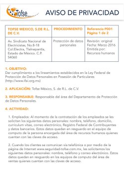 AVISO DE PRIVACIDAD